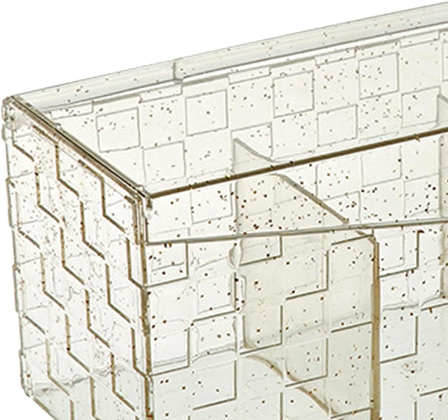 Generic Makeup Pad Holder, Multifunction Modern Vanity Organizer, 3 Grids Table Top Organizer, Transparent Storage Container With Lid, Makeup Pad Case for Bathroom Organization Generic Makeup Pad Holder, Multifunction Modern Vanity Organizer, 3 Grids Table Top Organizer, Transparent Storage Container With Lid, Makeup Pad Case for Bathroom Organization